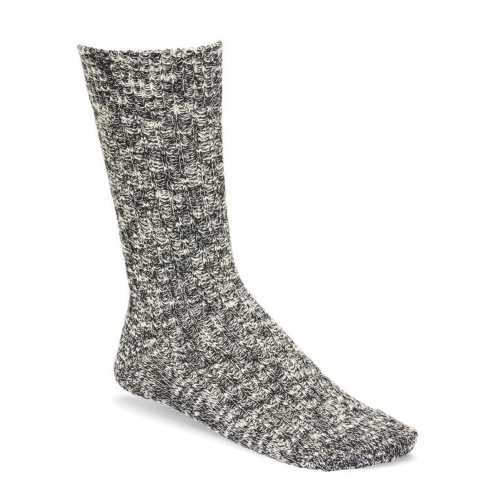 Birkenstock Black Gray Cotton Slub Socks